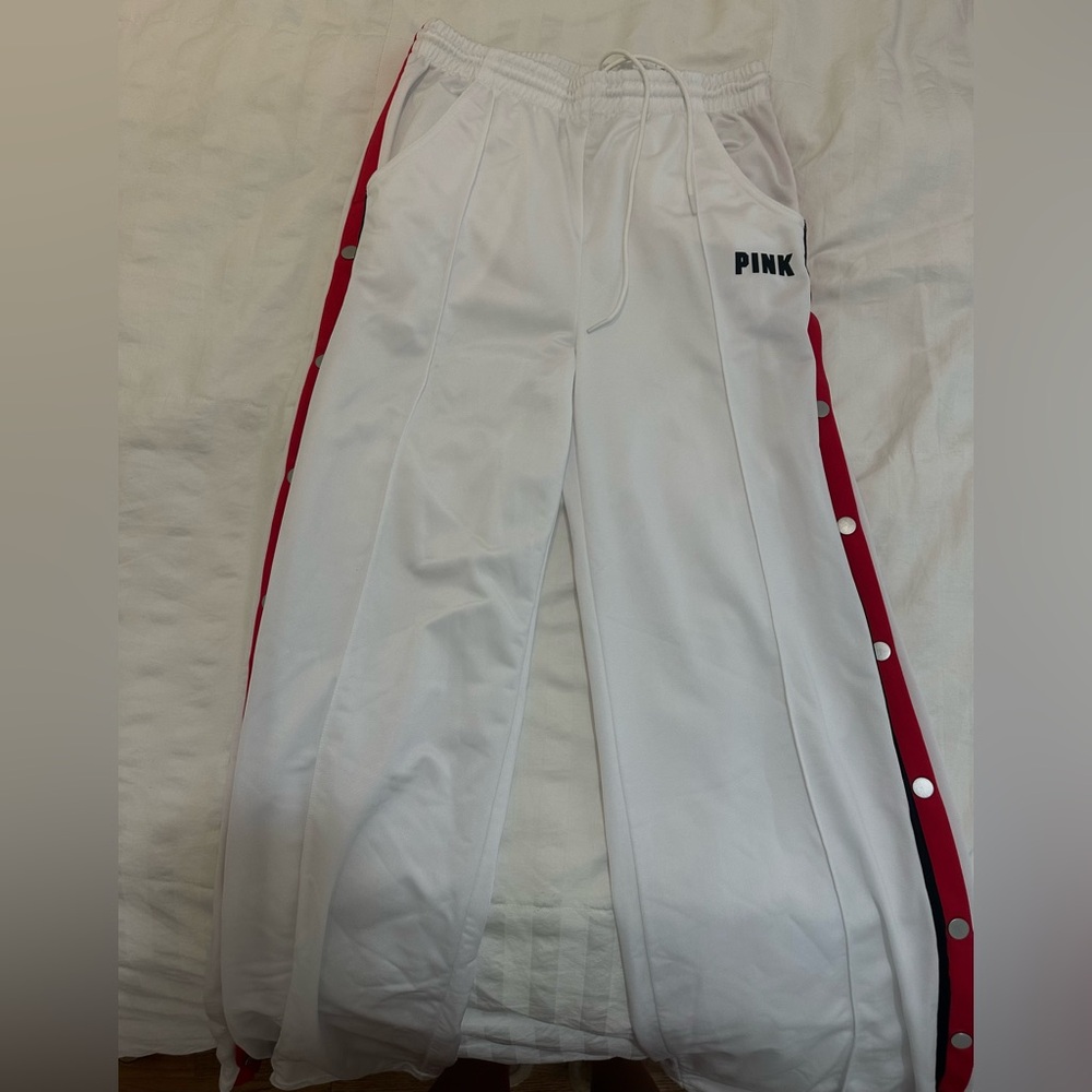 PINK Victoria's Secret White Pants with Red Accents